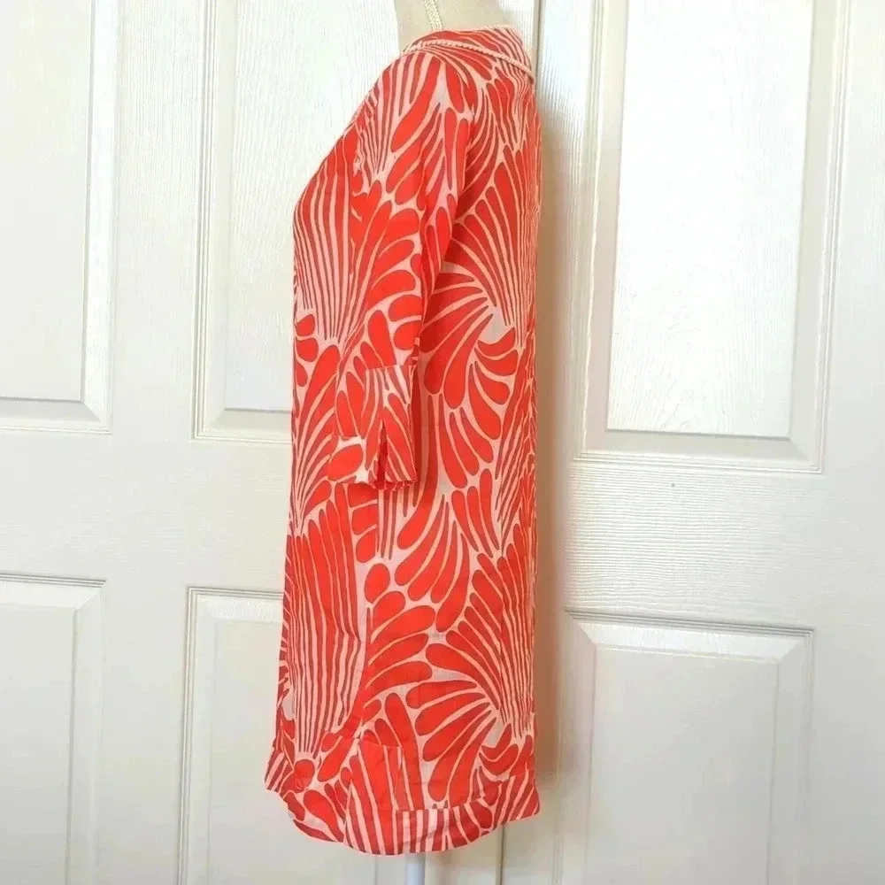 Kate Spade “Gwen” silk/linen tunic swim coverup